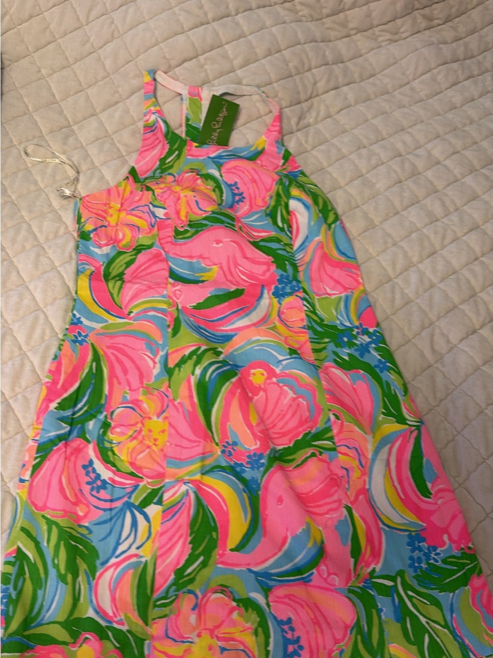 Lilly Pulitzer Vibrant Floral Racerback Dress - Pink, Green & Blue